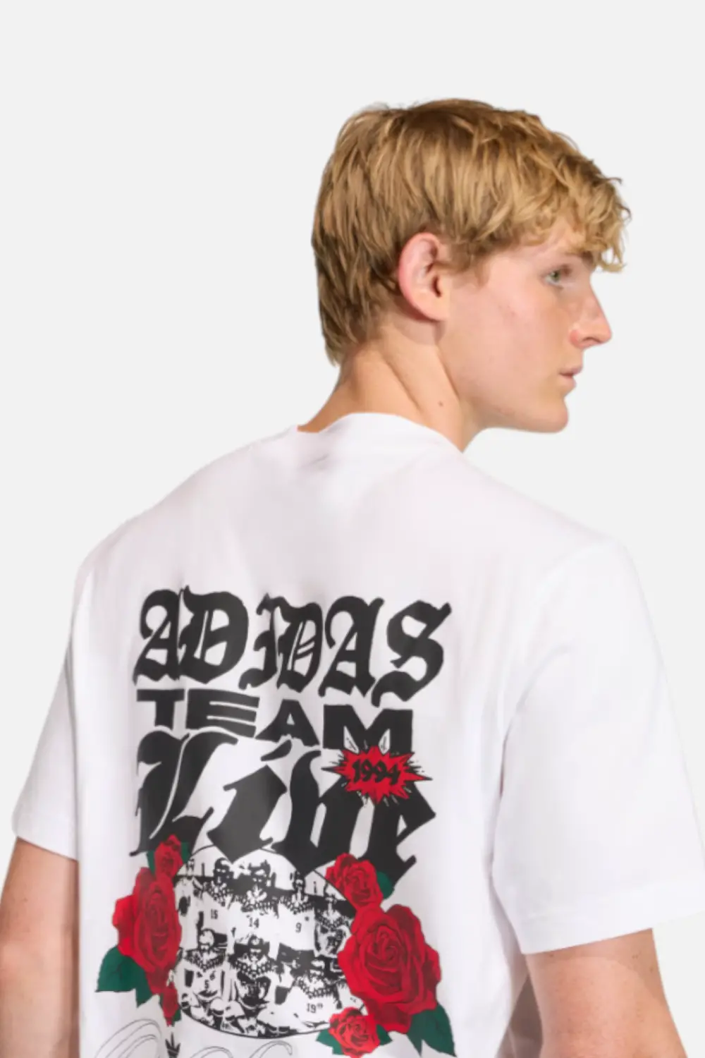 Adidas Men's Gfx Tee Roses In White 1