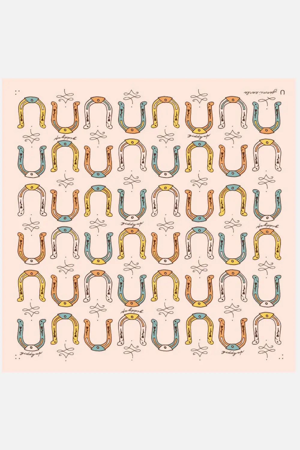 Jenni Earl Giddy Up Cotton Scarf In Cream 1