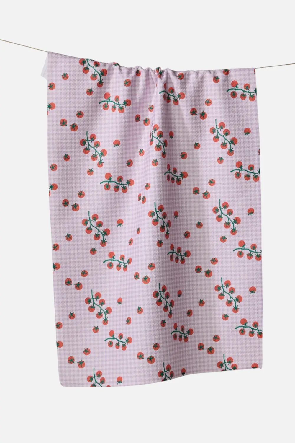 Geometry Towels Tomato Gingham Tea Towel 1