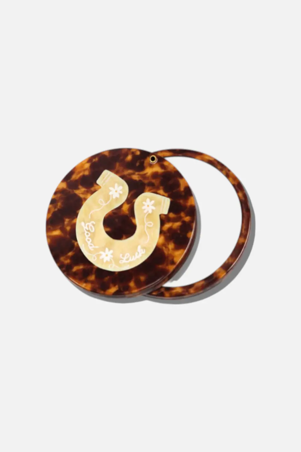 Solar Eclipse Good Luch Horseshoe Compact Mirror 1