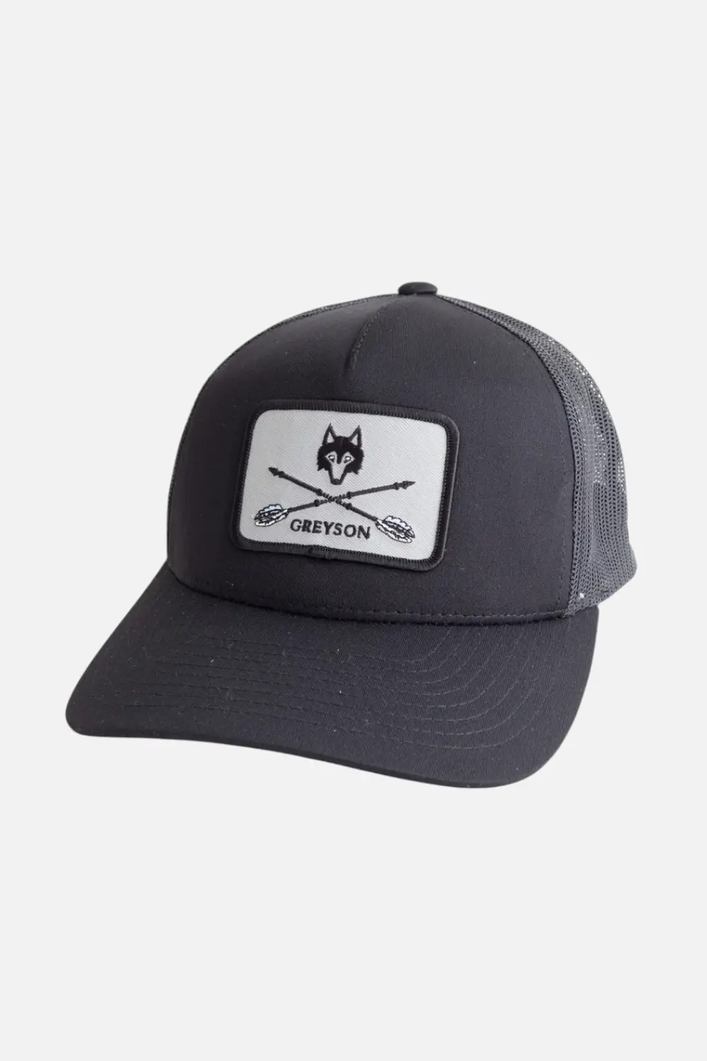 Greyson Arrow Wolf Trucker Hat In Black 1
