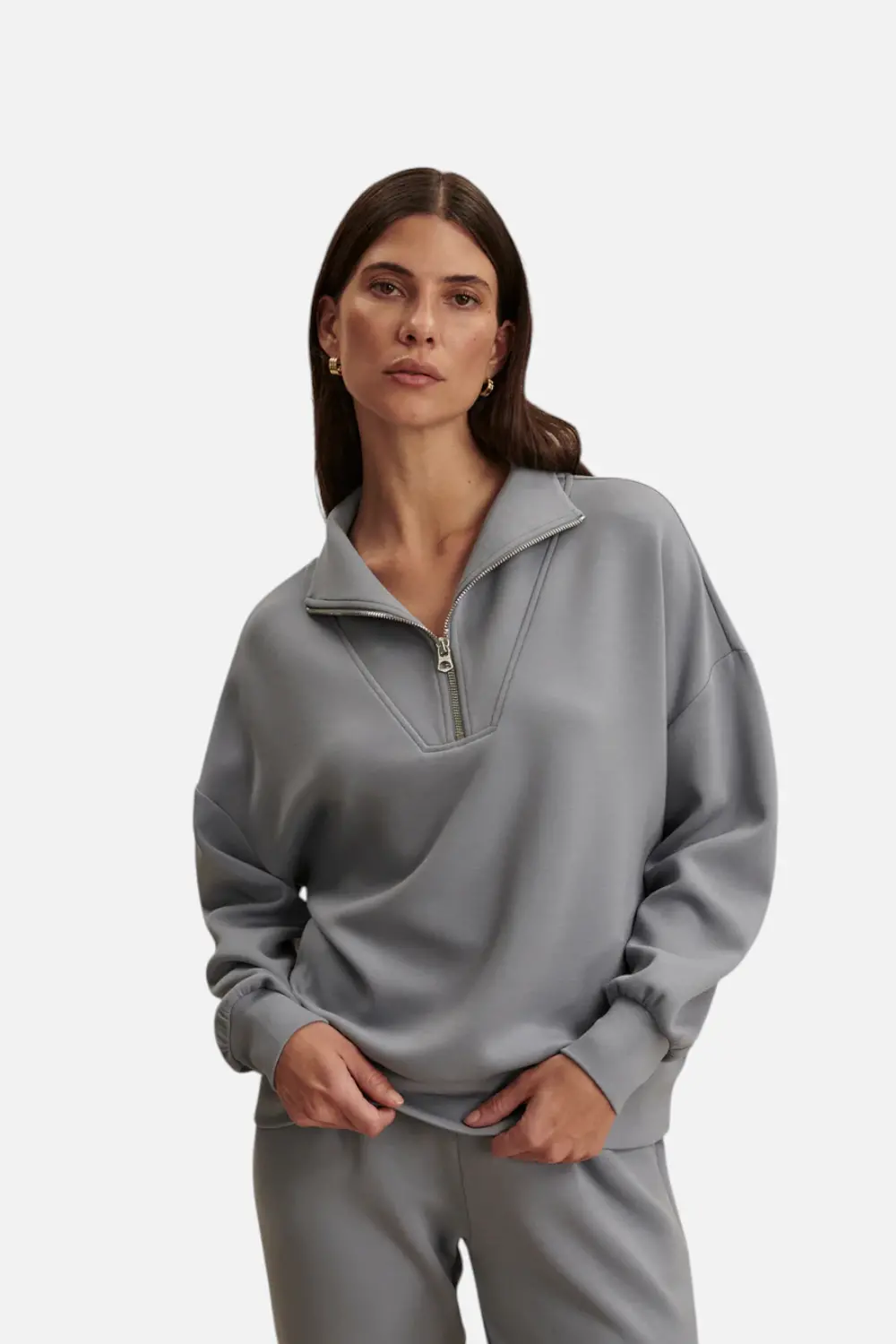 Varley Hawley Half Zip Sweat In Wind Blue 1