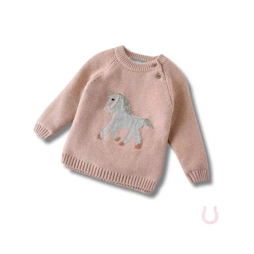 Gwenny Horse Sweater (Blush Pink) 1