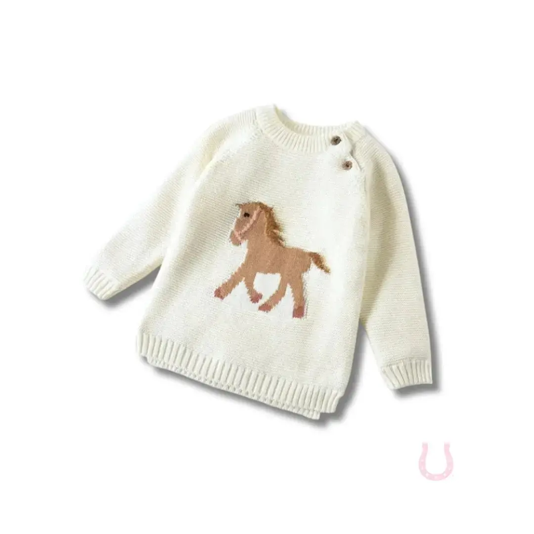 Gwenny Horse Sweater (Cream) 1