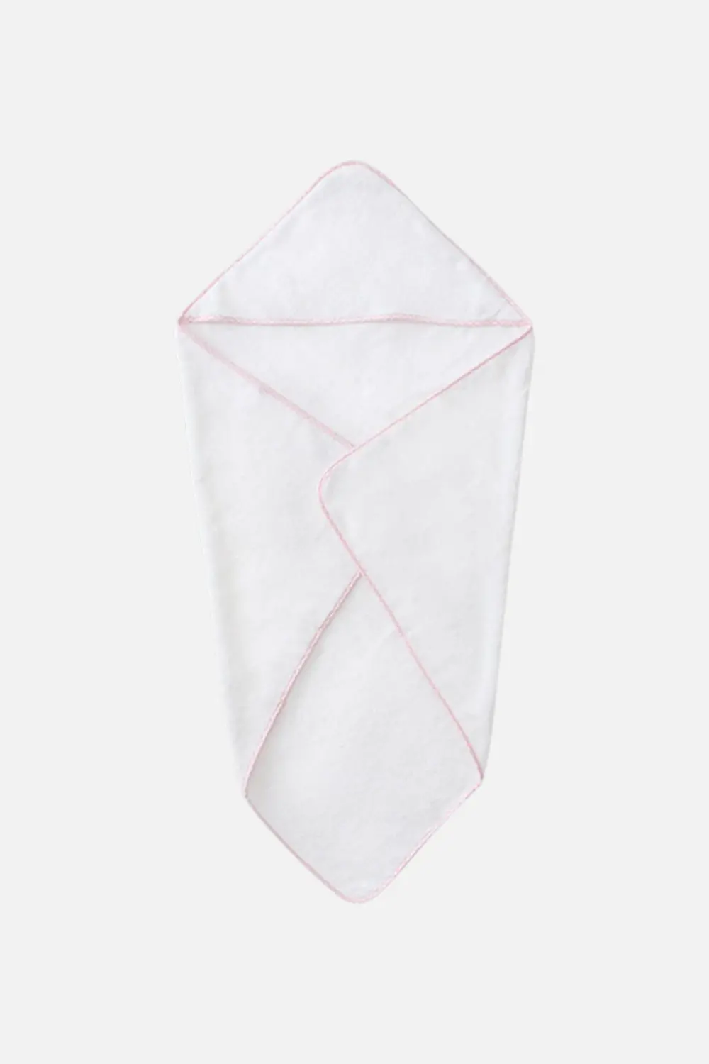 Weezie Baby Hooded Towel In Pink Gingham Trim 1