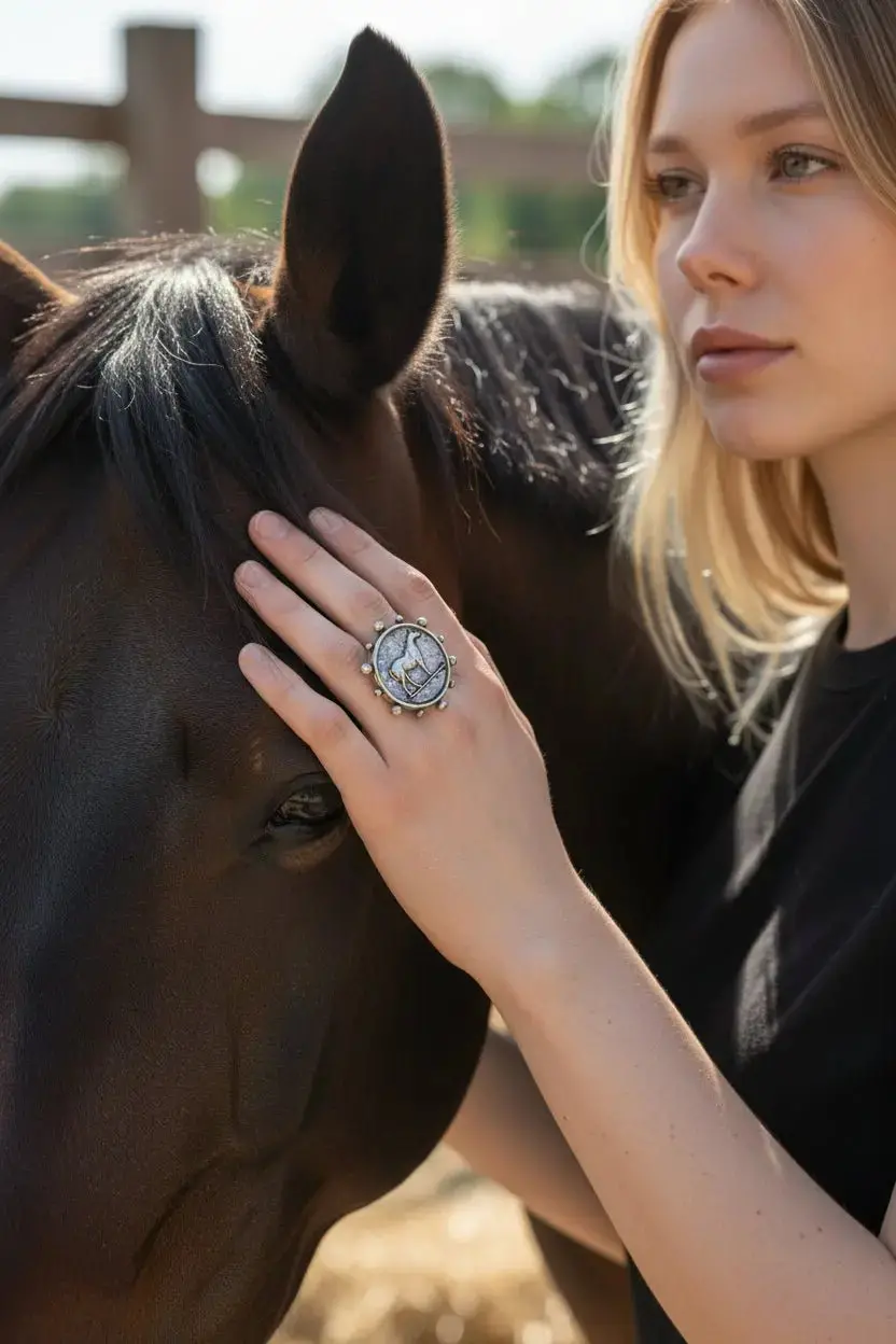 Horse Coin Cuff Ring 1