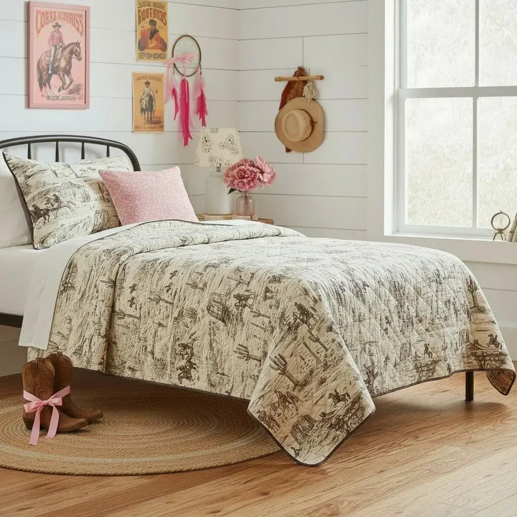 Horse & Cowboy Twin Quilt 1