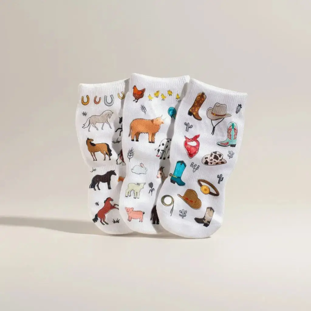 Horse Farm Country Baby Socks (3 Pack) 1