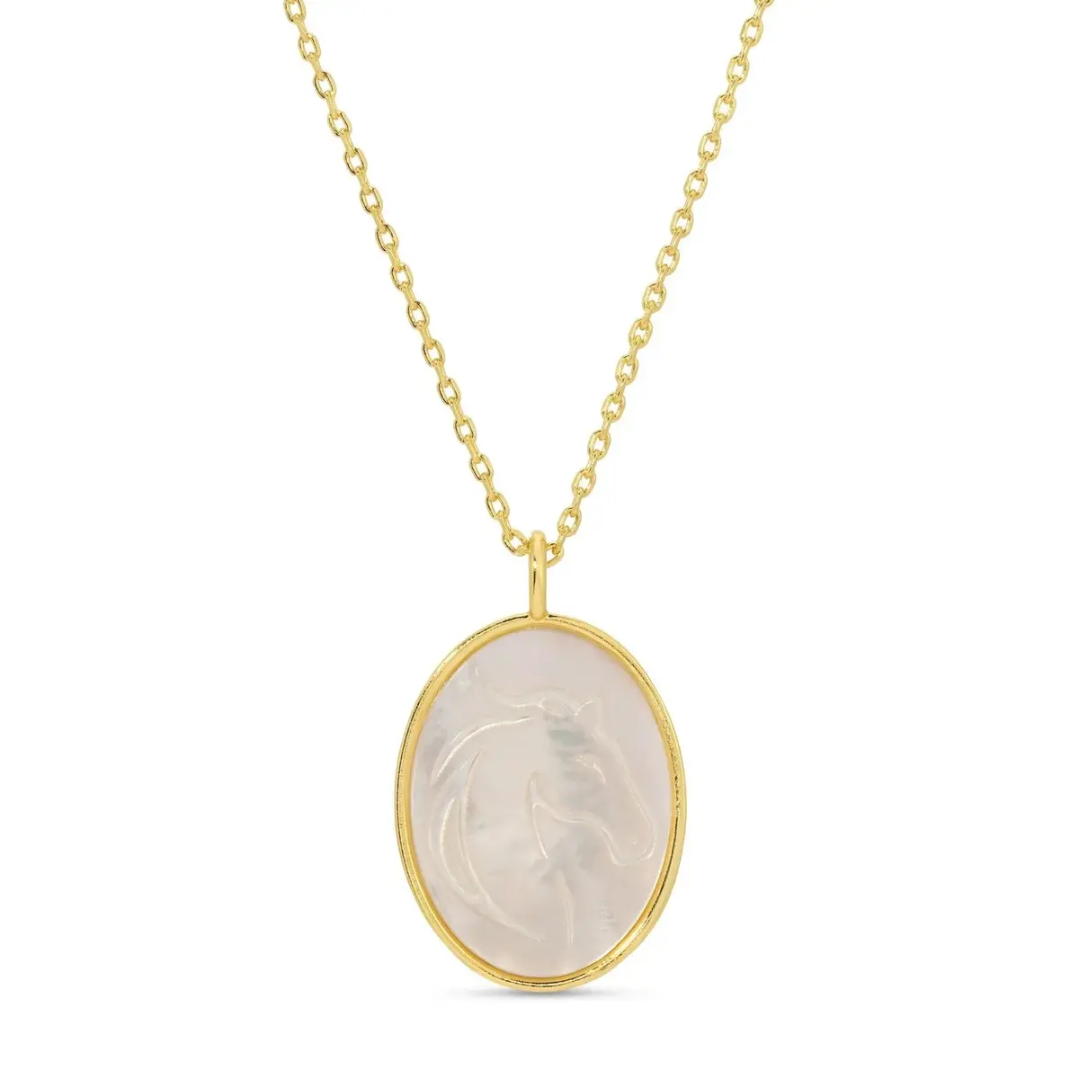 Horse Shell Pendant Necklace 1