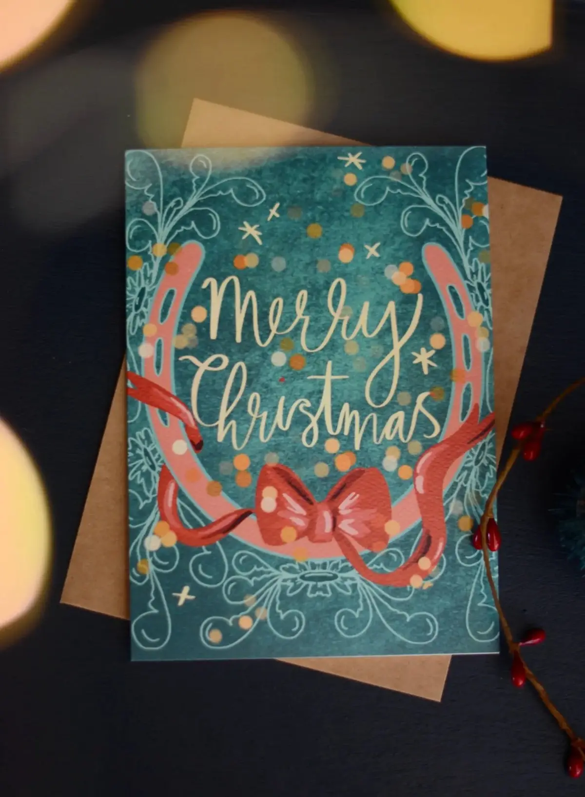 Horseshoe Christmas Card 1
