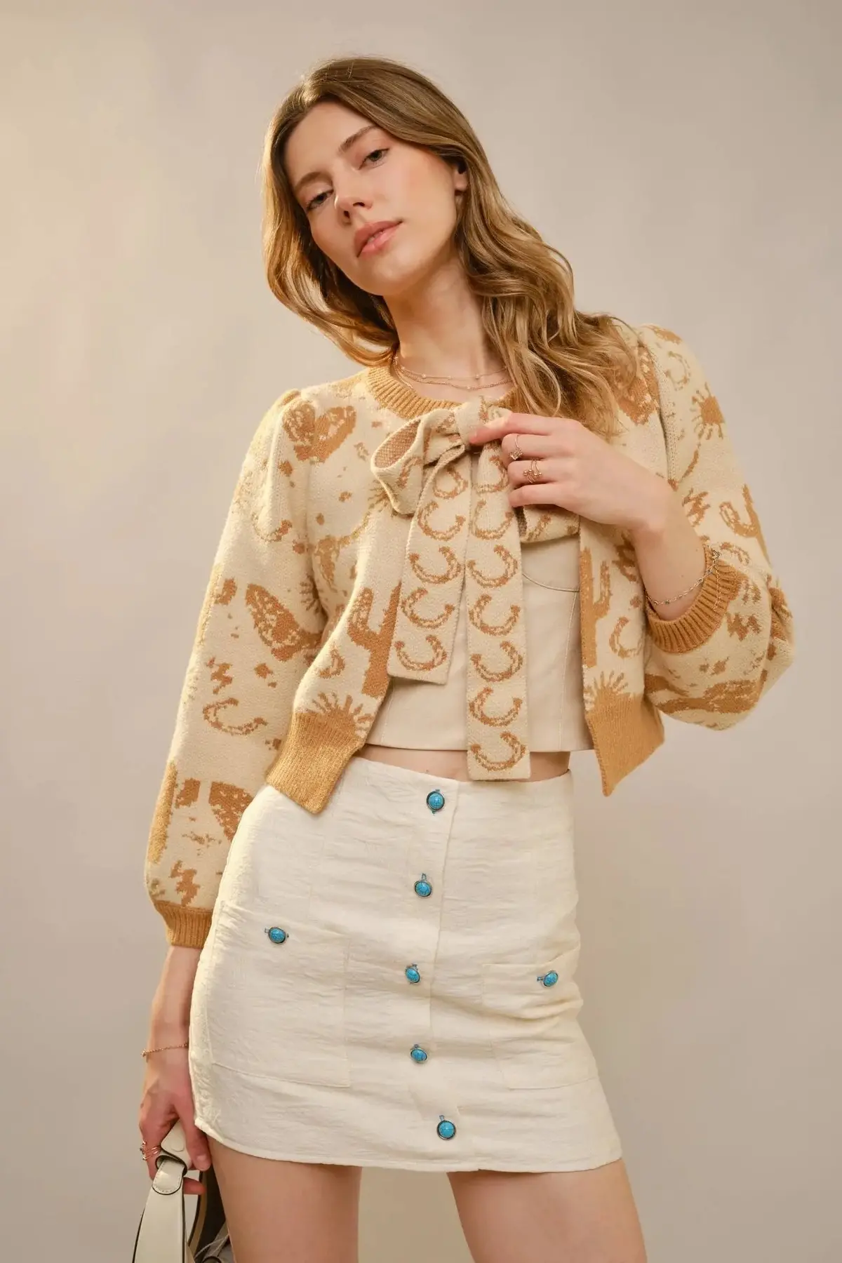 Horseshoe Tie Front Cardigan 1