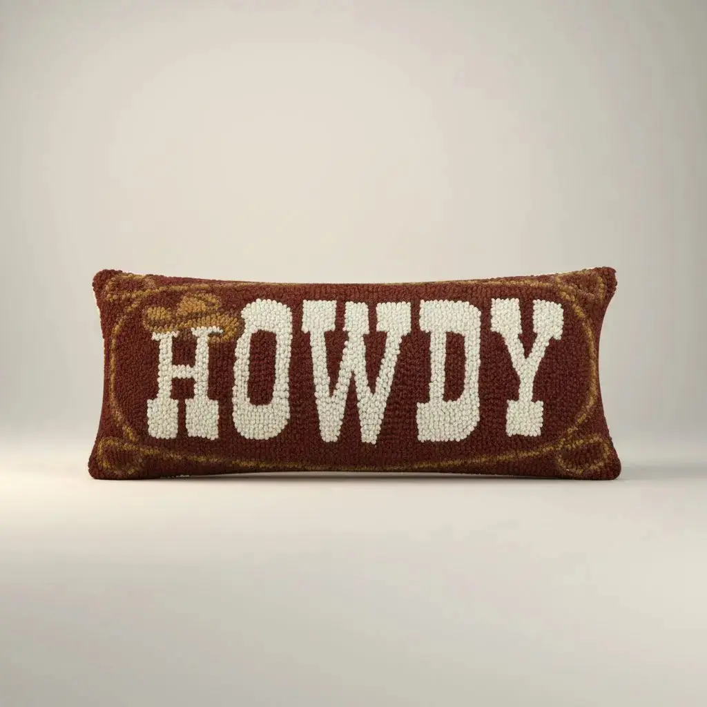 Howdy Cowboy Hook Pillow 1