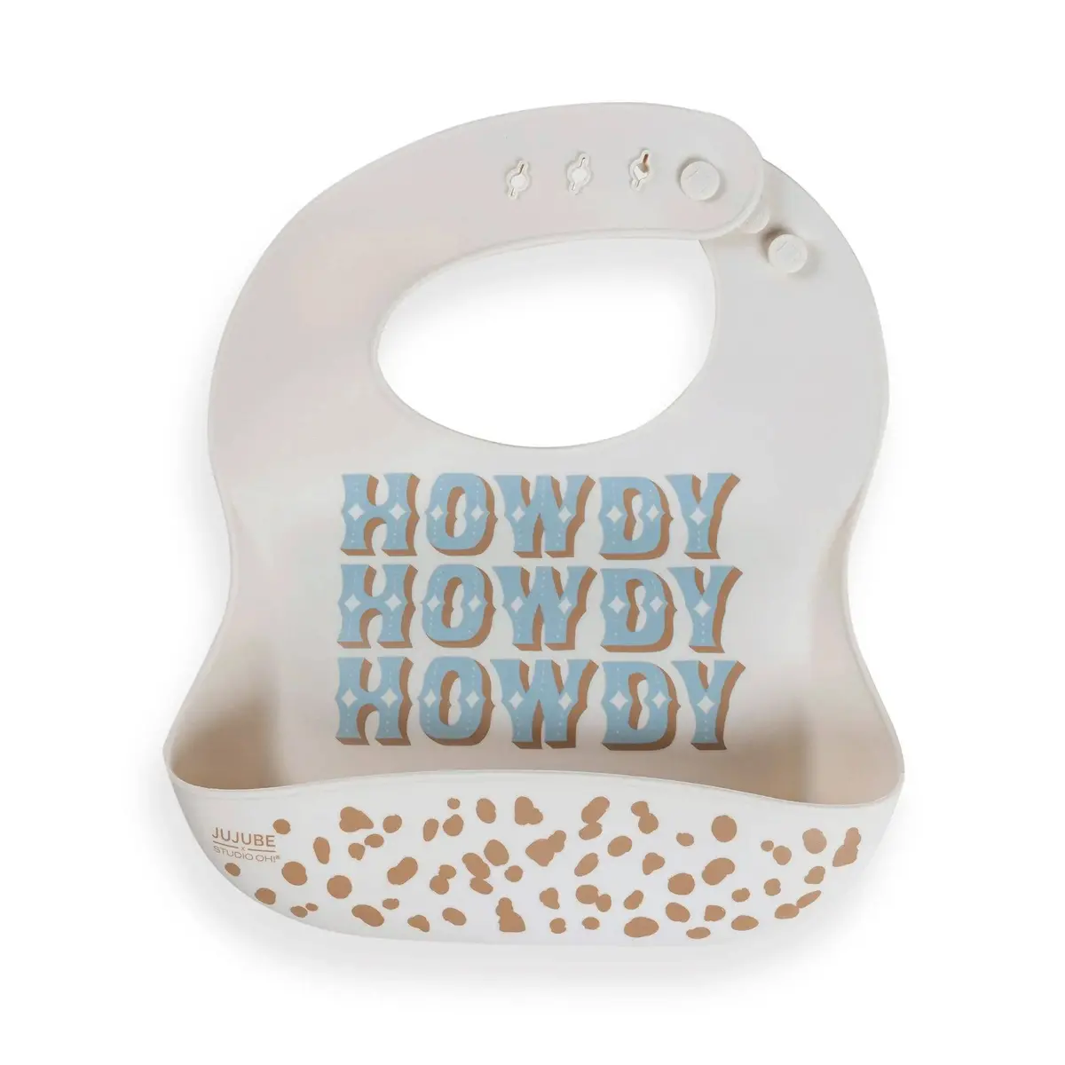 Howdy Partner Blue Silicone Bib 1