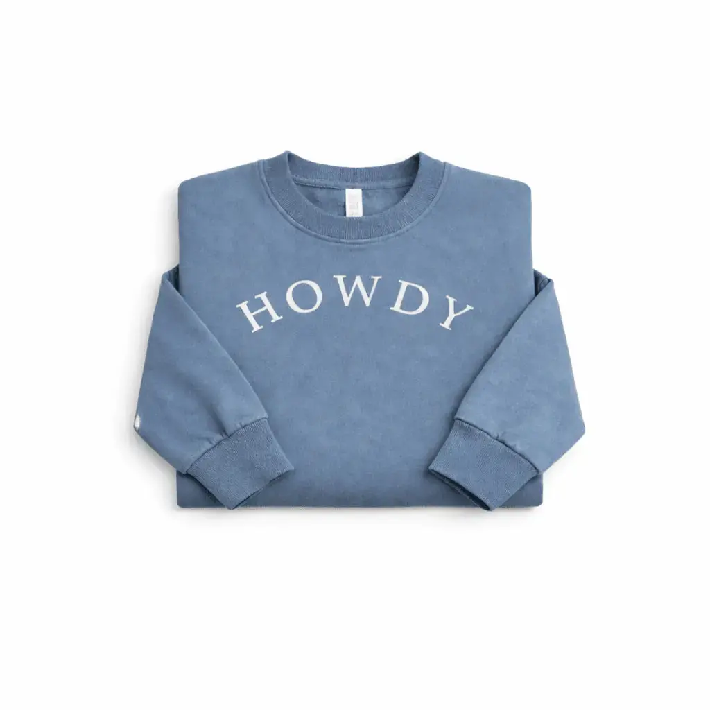 Howdy Pigment-Dyed Sweatshirt (Vintage Blue) 1