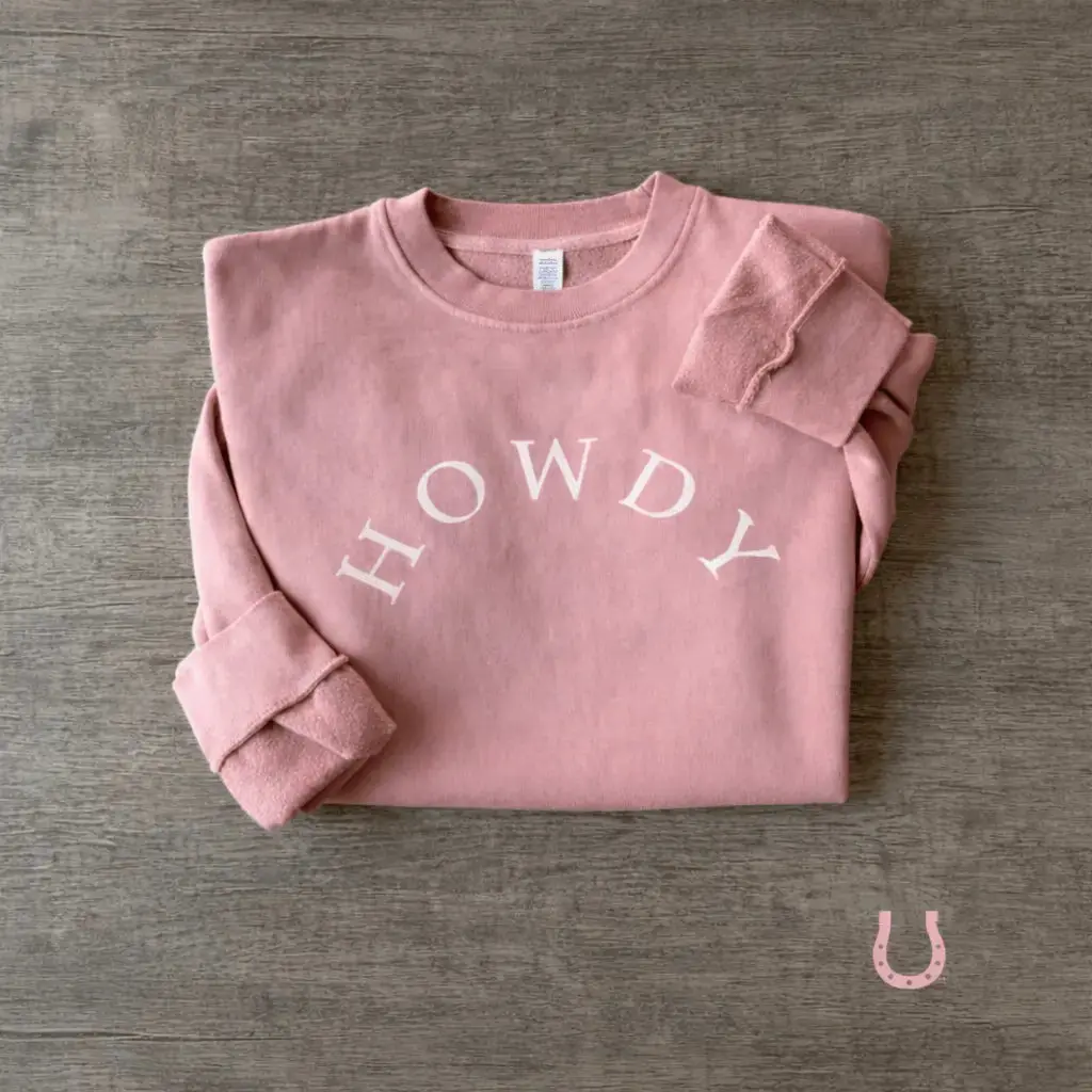 Howdy Pigment-Dyed Sweatshirt (Vintage Rose) 1