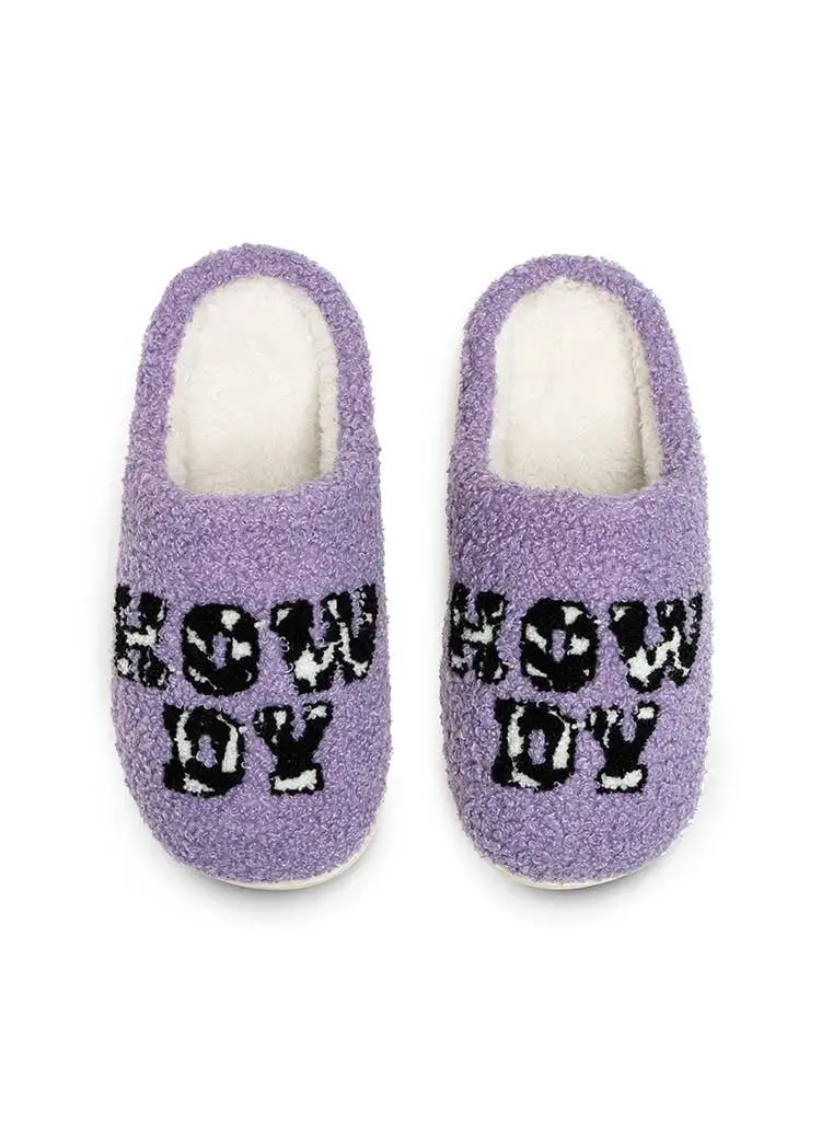 Howdy Purple Slippers 1