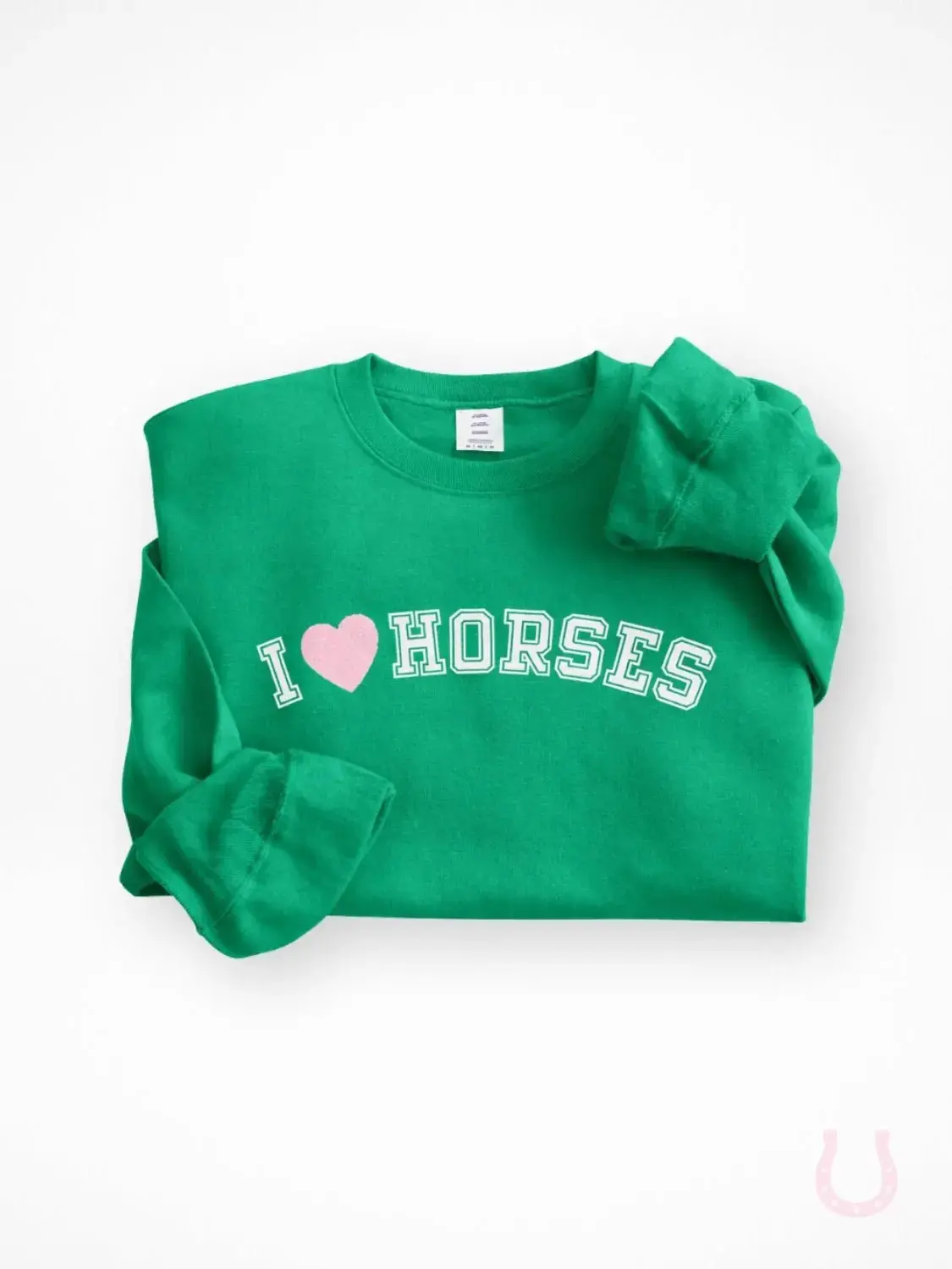 I Love Horses Sweatshirt (Green) 1