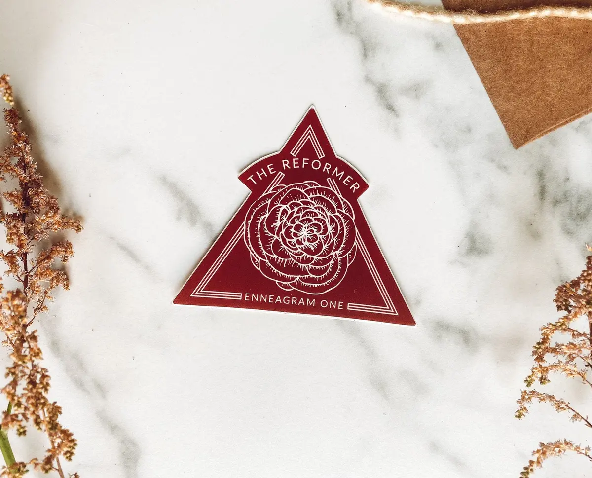 Enneagram 1 Floral Sticker 1
