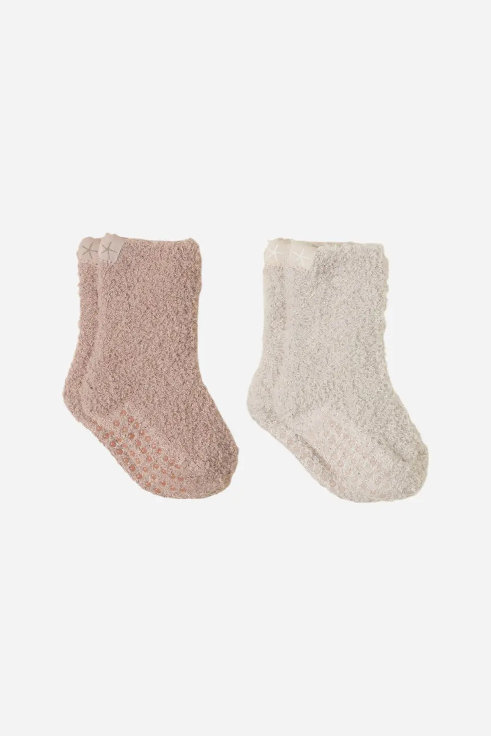 Barefoot Dreams Cozychic Toddler 2 Pack Socks Stone/Willow 1