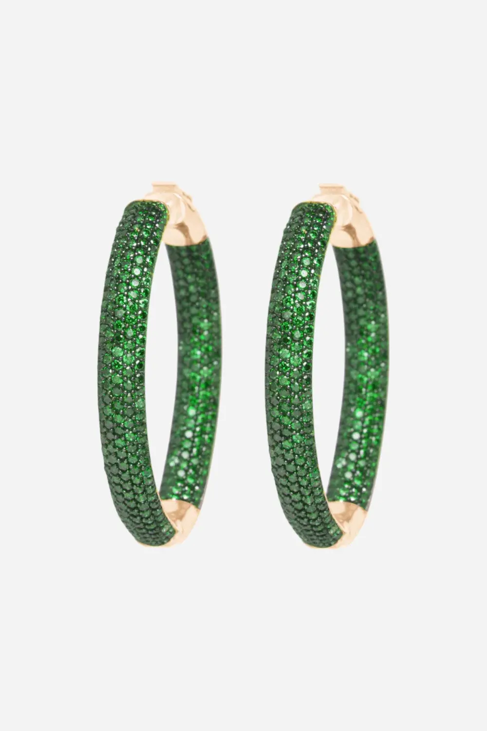 Nickho Rey Tire Hoops In Gold With Emerald Stones 1