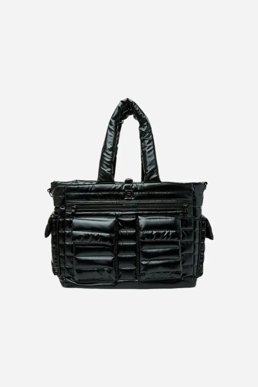 Think Royln Two Faced Reversible Tote In Pearl Black 2