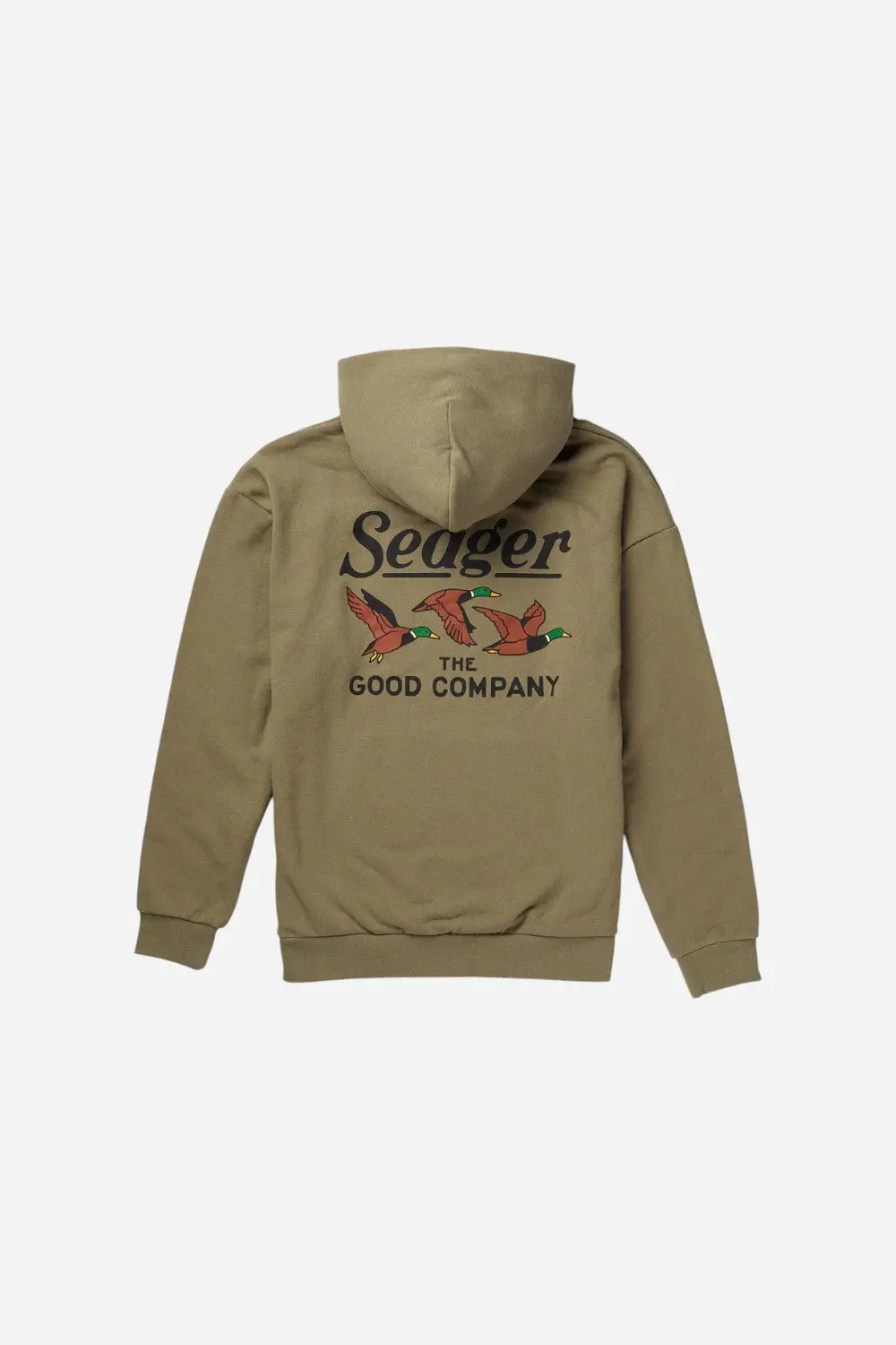 Seager Good Company Heavy-Weight Hoodie In Olive 2