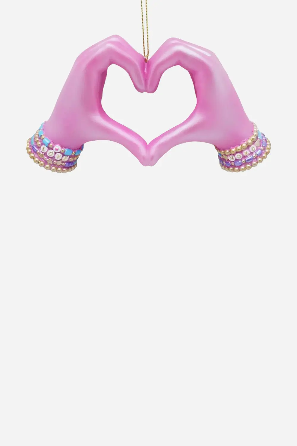 Pink Heart Hands Ornament 1