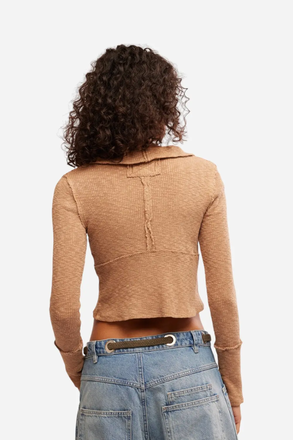 Free People Midnight Half Zip In Tobacco 3