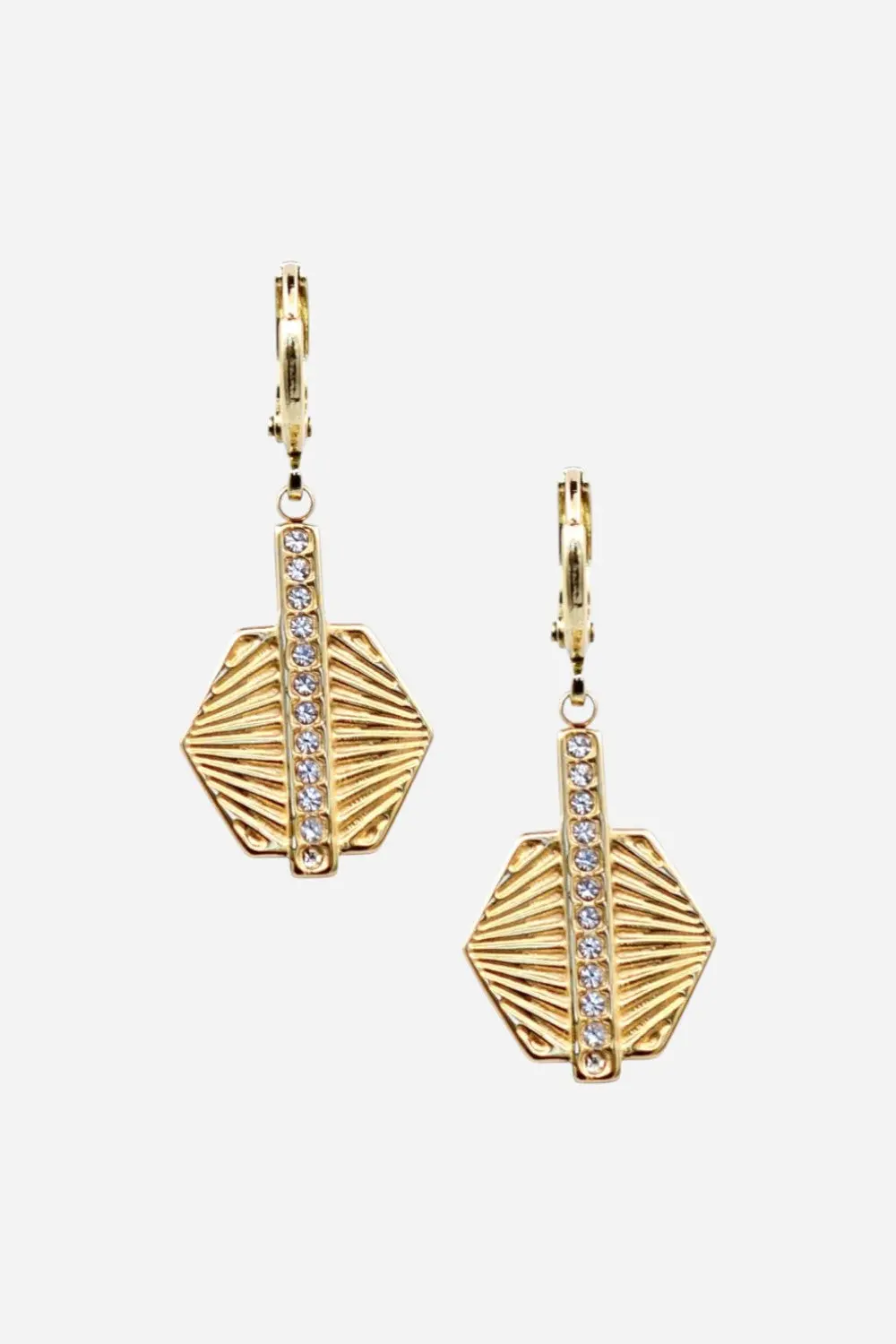 Farrah B Gatsby Huggie Earrings In Gold 1