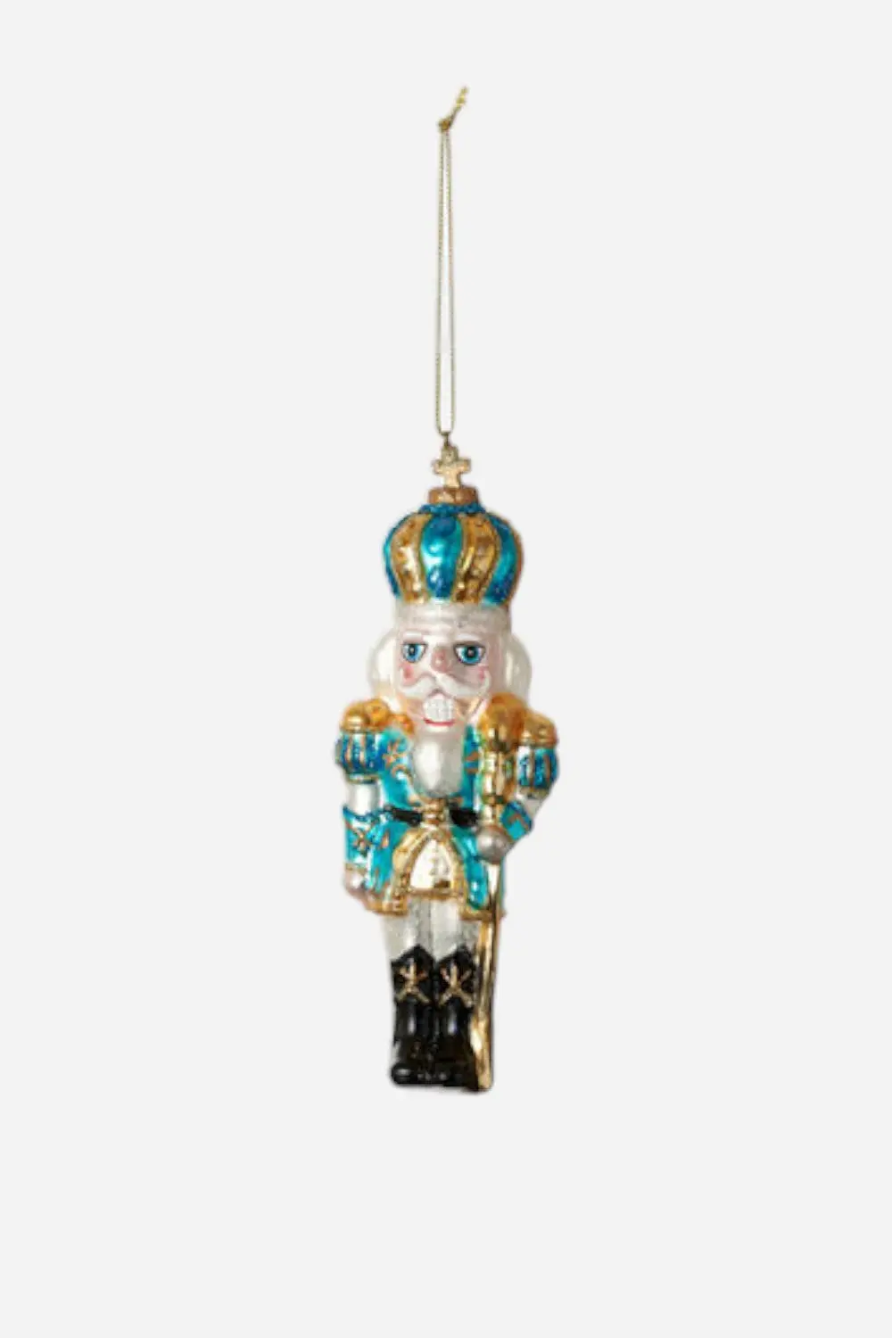 Glass Nutcracker Ornament - Blue 1