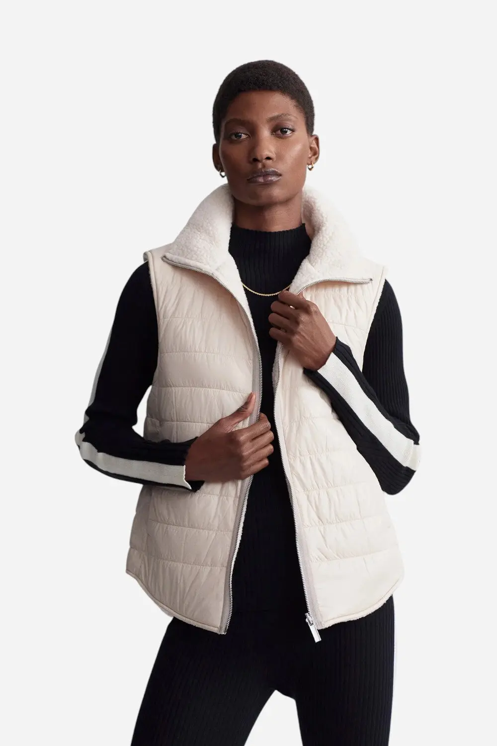 Varley Ellis 2.0 Reversible Gilet In Sandshell 1