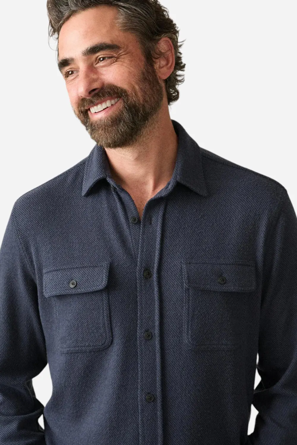 Faherty Legend Sweater Shirt Brighton Navy Twill 2