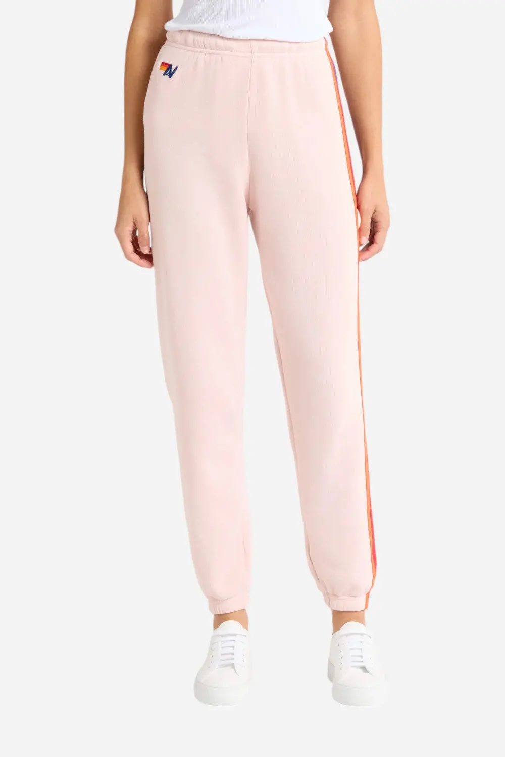 Aviator Nation 5 Stripe Sweatpants In Light Pink 1