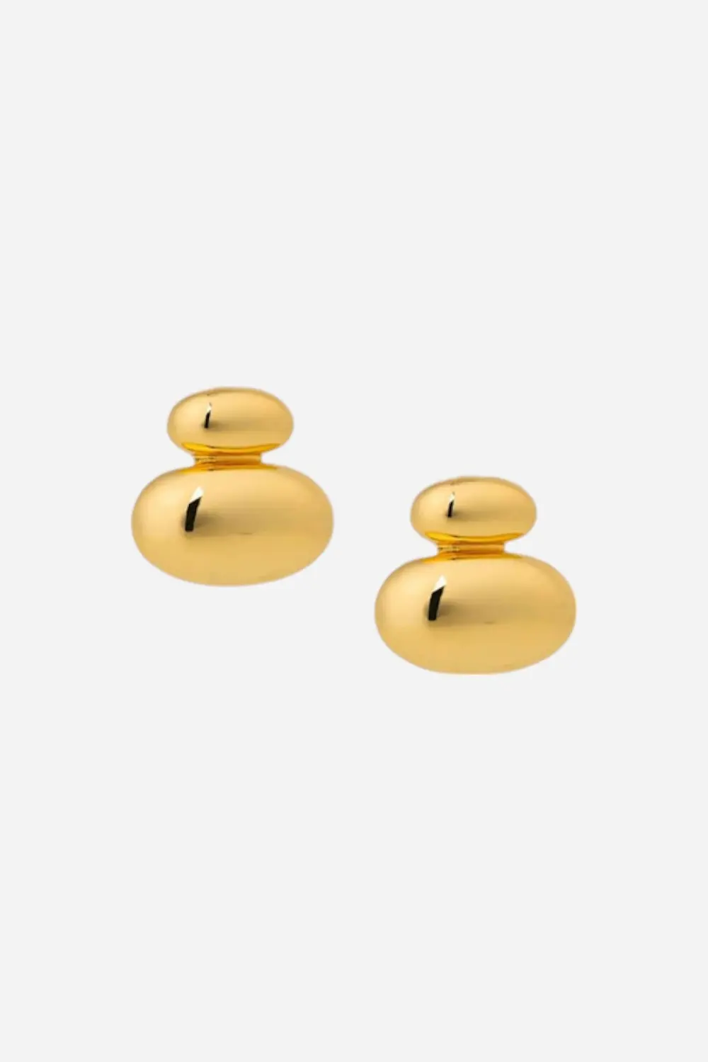 Bracha Gold Pebble Studs 1