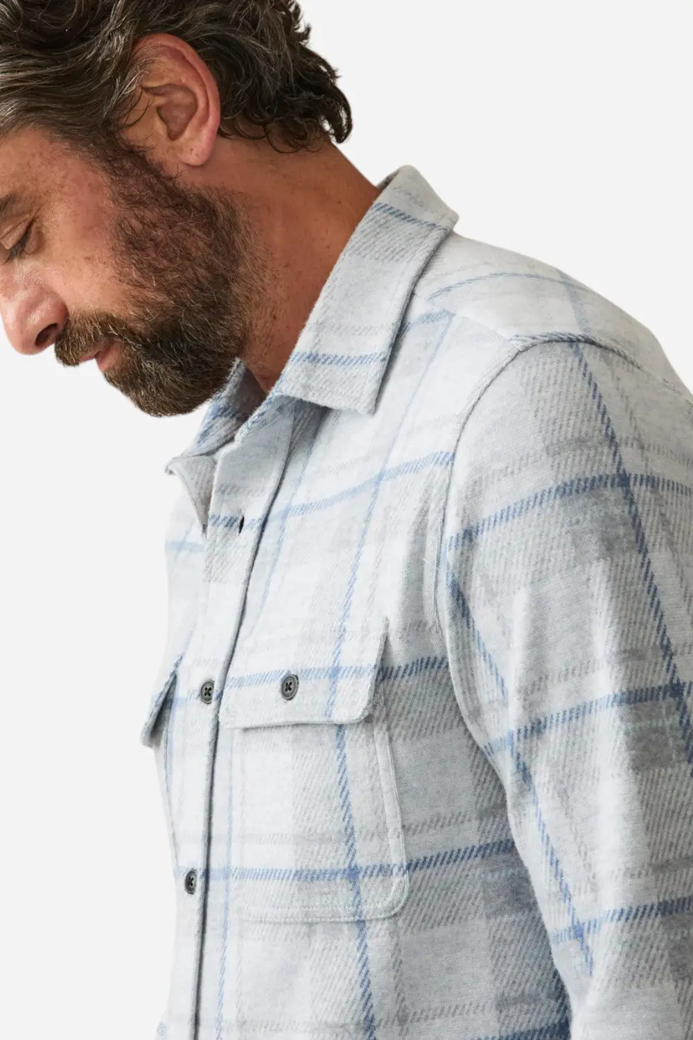 Faherty Legend Sweater Shirt Maine Sky Plaid 2