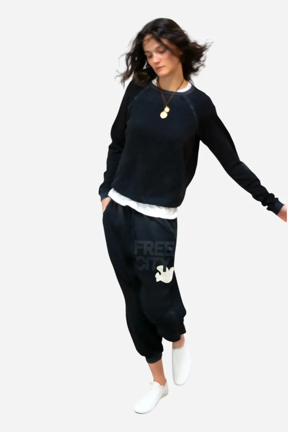 Free City Lucky Rabbits Sweatshirt In Superblack 1