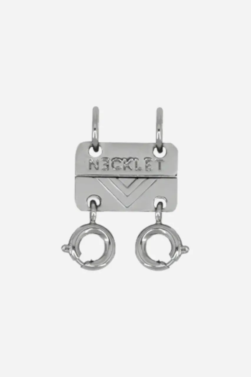 Necklet Stainless Steel White Gold Double Layering Clasp 1