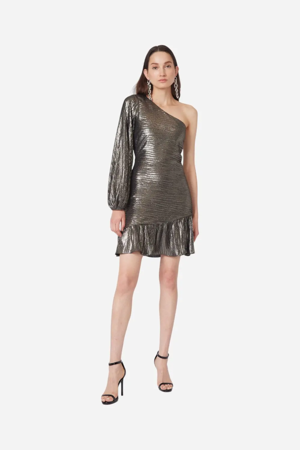 Gilner Farrar Jaycee Dress In Metallic Space Print 1