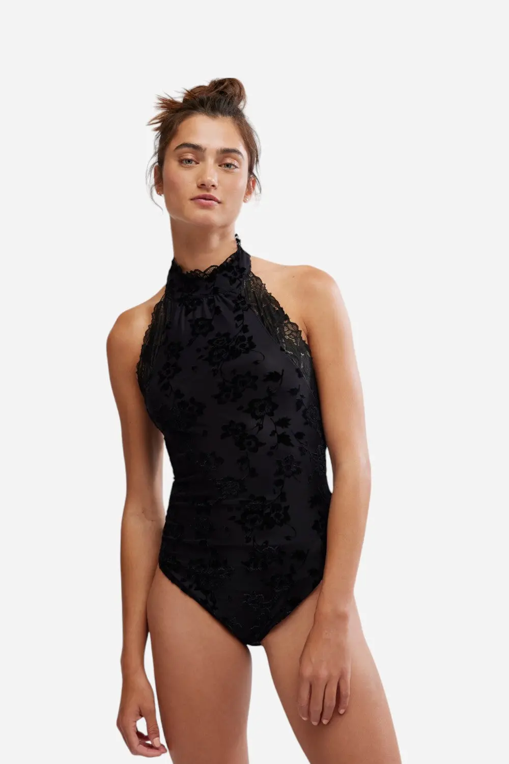 Free People Late Night Bodysuit In Black 1