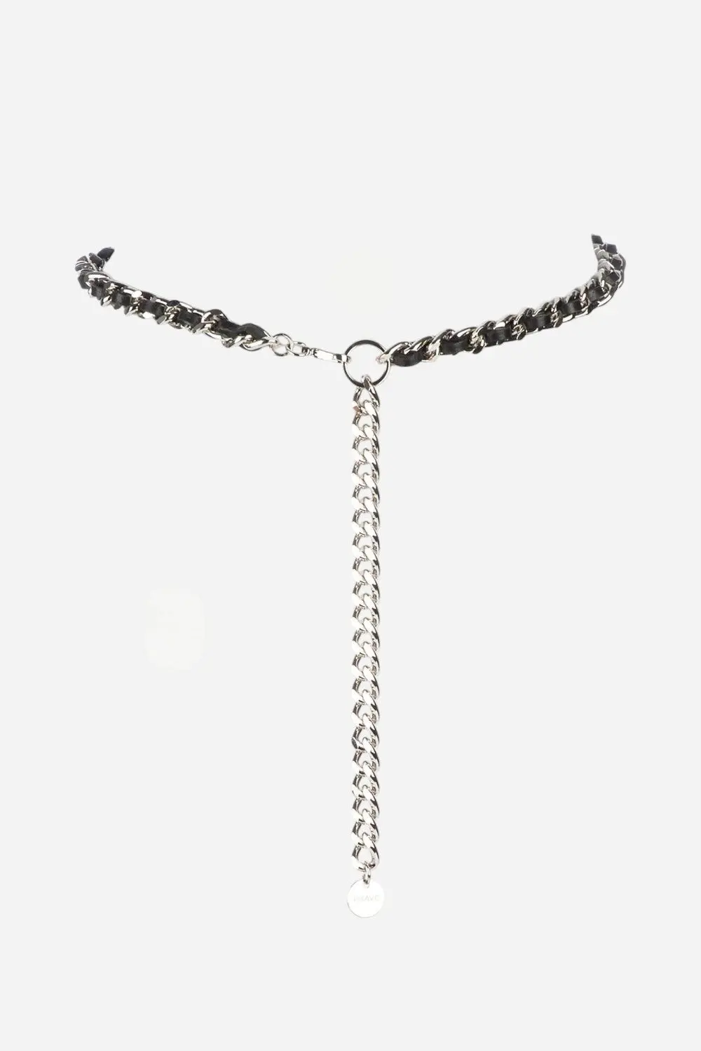 Brave Leather Doone Pebbled Belt In Black Nappa Leather - Silver 1