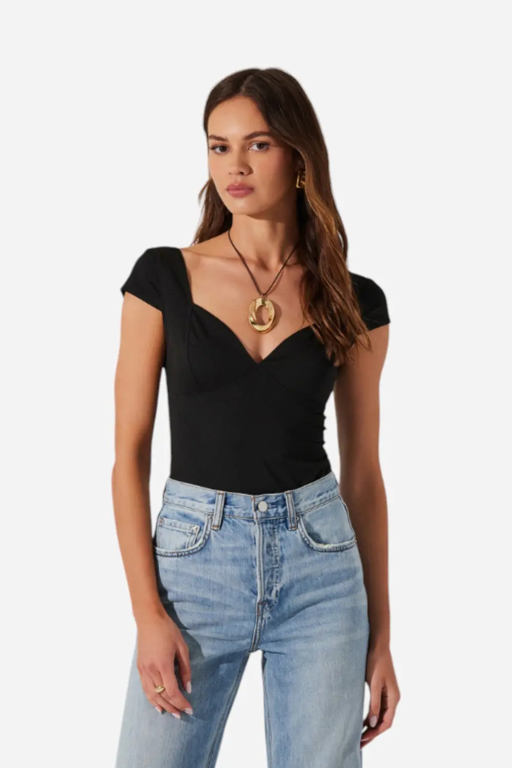 Astr Keela Bodysuit In Black 1