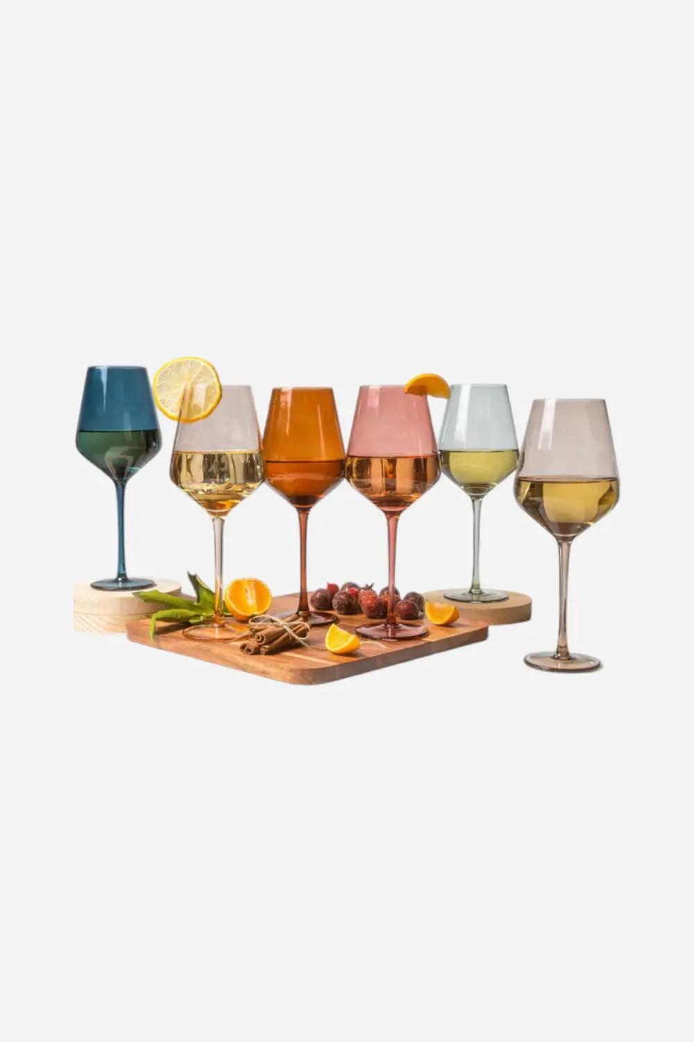 Saludi Glassware Wine Glasses Multi-Color Set Of 6 1