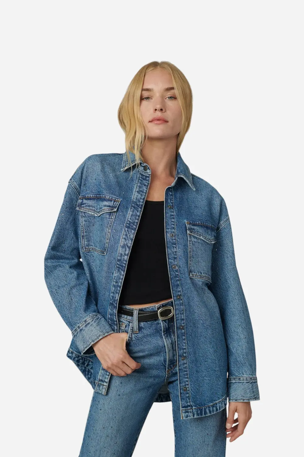 Joe's Jeans The Katrina Crystal Shirt Jacket In Stargaze 1