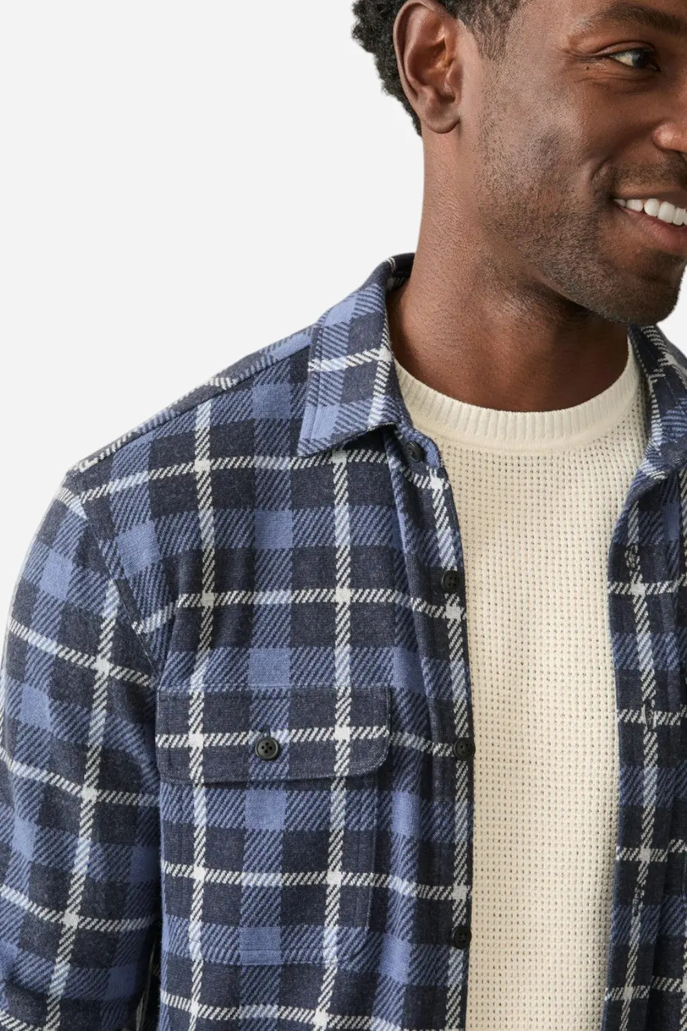 Faherty Legend Sweater Shirt Blue Winds Plaid 2