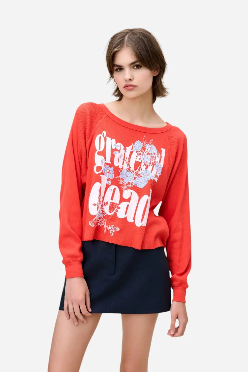 Daydreamer La Grateful Dead Blooming Flowers Raglan Pointelle Long Sleeve 1
