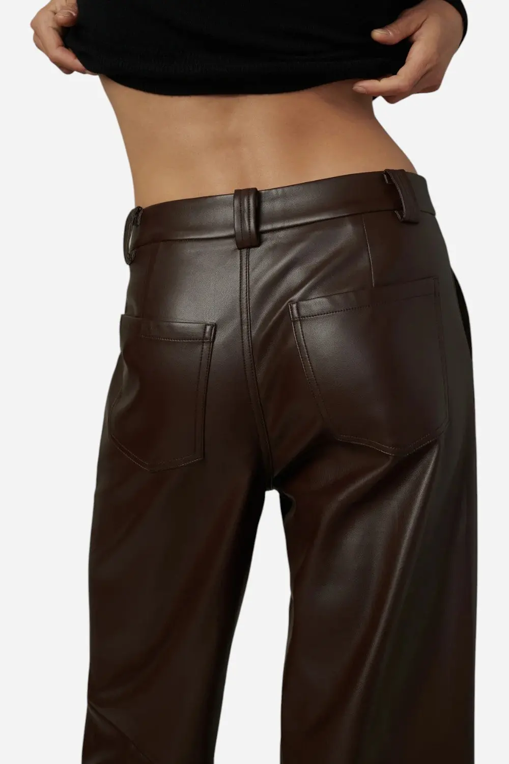 Joe's Jeans The Mia Vegan Leather Trouser In Coffee Bean 6