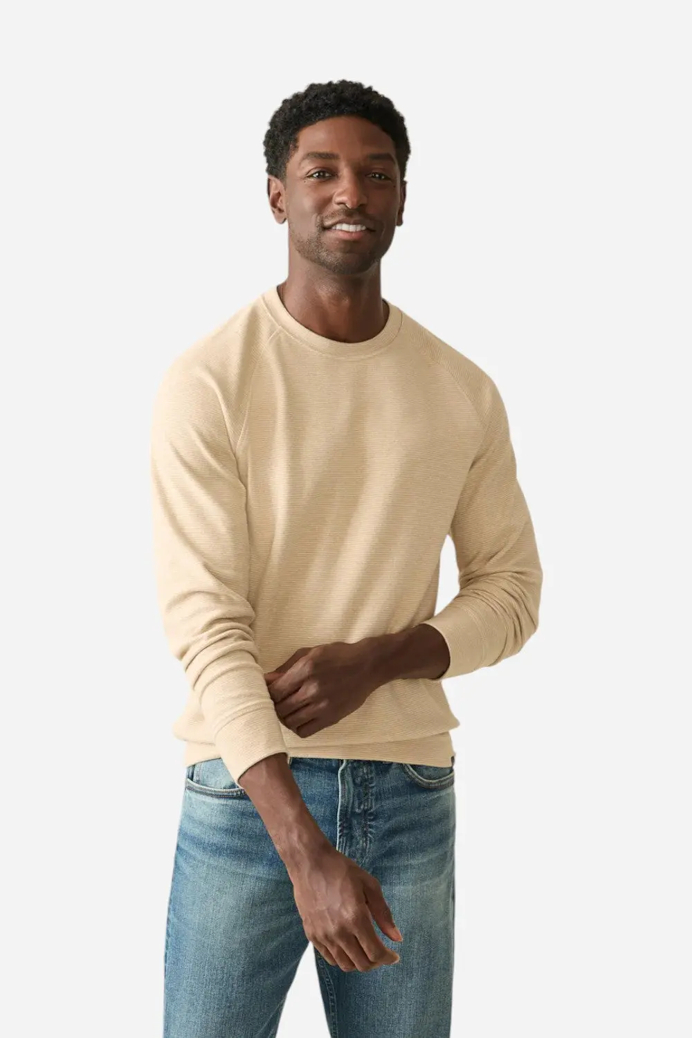 Faherty Legend Sweater Crew Toasty Tundra 1