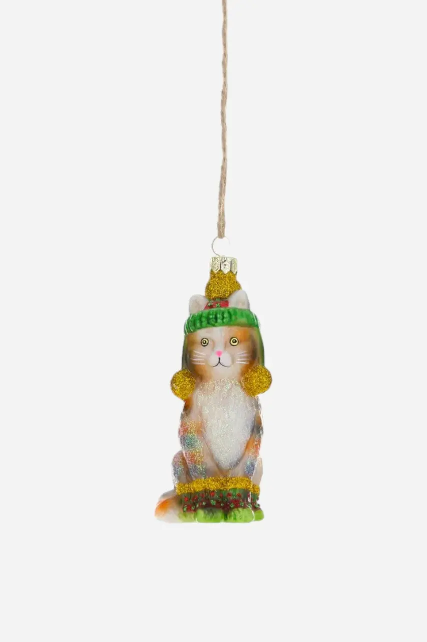Festive Kitty Hat Ornament 1