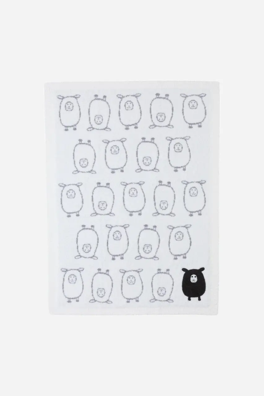 Barefoot Dreams Cozychic Black Sheep Blanket In Pearl Multi 1