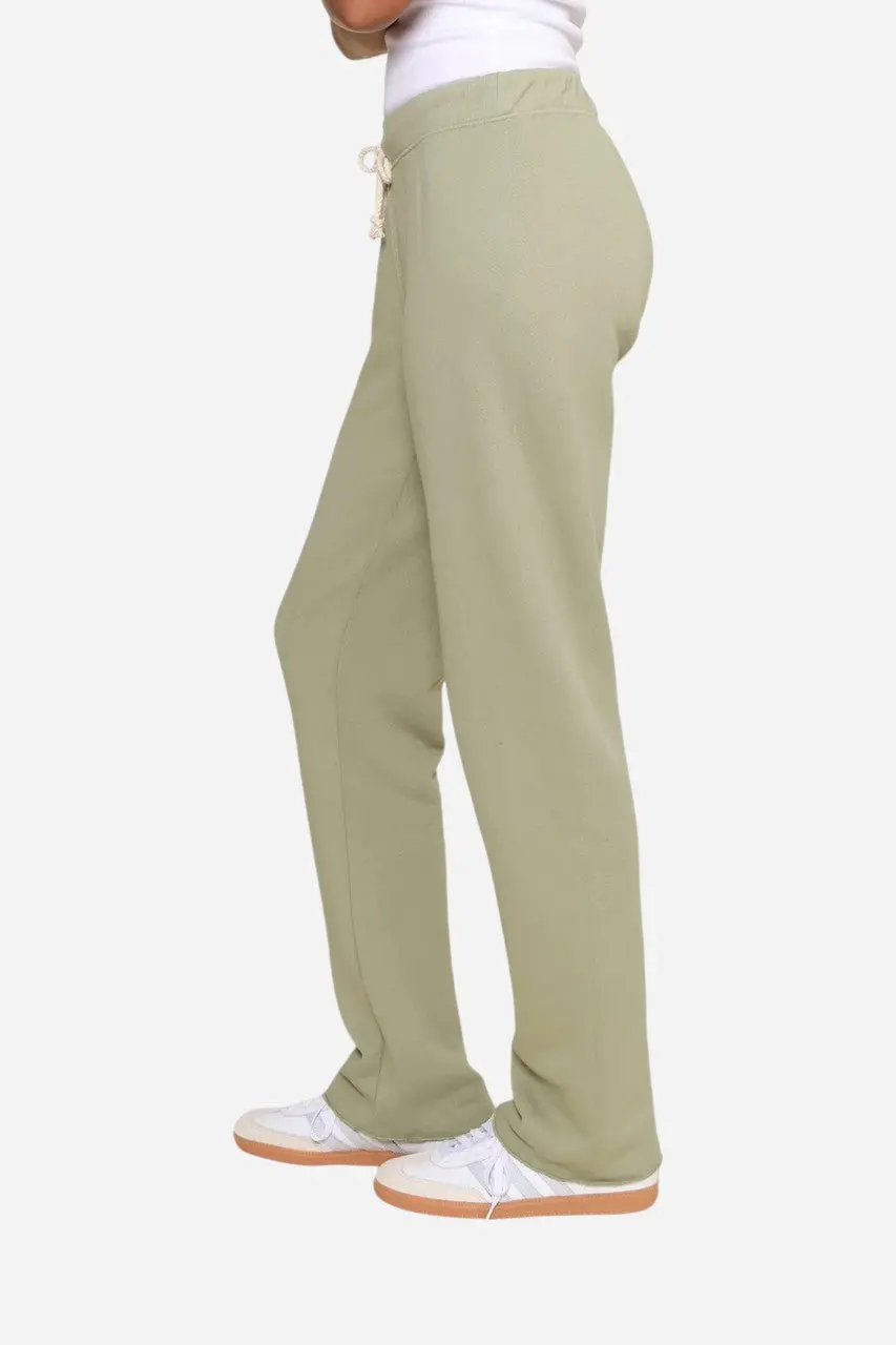 Perfect White Tee Collins Straight Leg Sweatpants In Oil Green 2